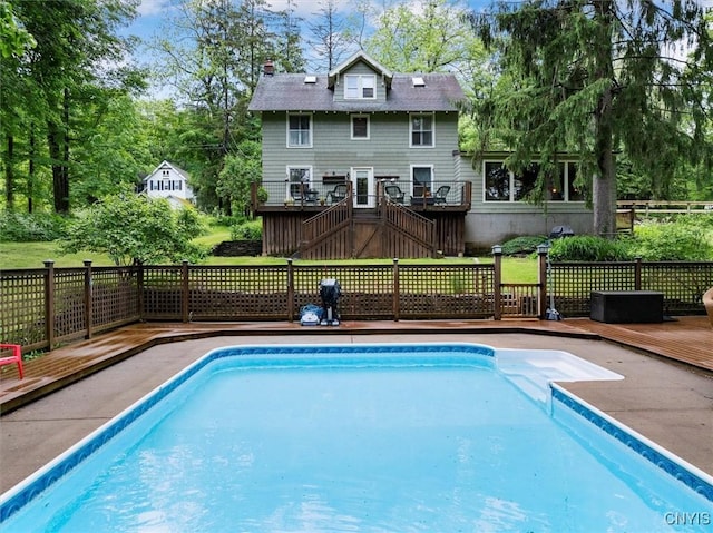 3864 Bristol Rd, Kirkland, NY 13323 - view of swimming pool featuring a deck and stairway