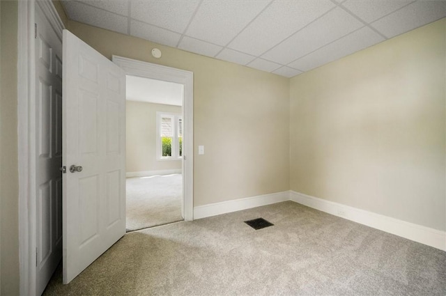 37 Nelson St, Auburn, NY 13021 - unfurnished room with carpet floors, a paneled ceiling, and a smoke detector