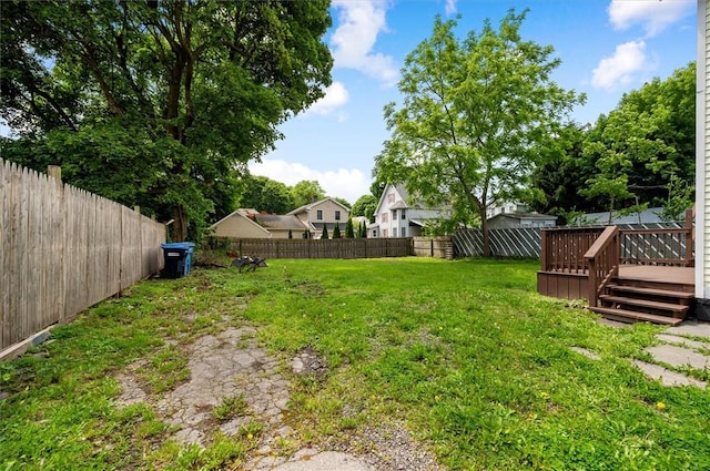 37 Nelson St, Auburn, NY 13021 - fenced backyard with a deck