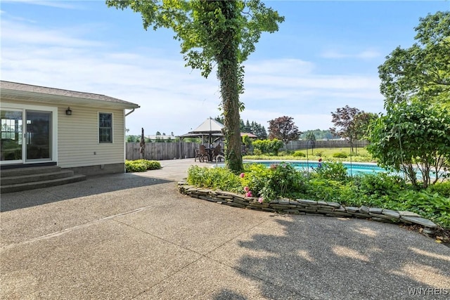 8345 Lapp Rd, Clarence, NY 14051 - view of patio / terrace featuring a gazebo and entry steps