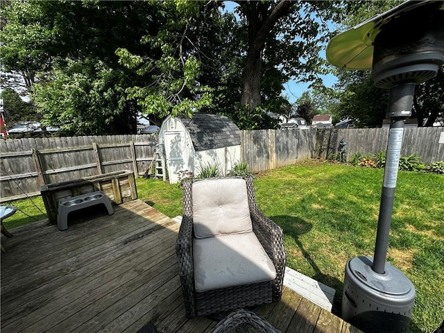 22 Orchard Rd, Greece, NY 14612 - wooden terrace featuring a fenced backyard and a shed