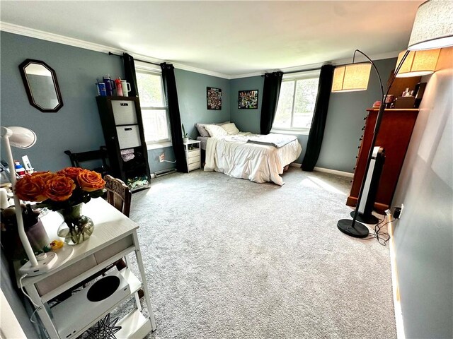 22 Orchard Rd, Greece, NY 14612 - bedroom featuring ornamental molding, carpet flooring, and multiple windows