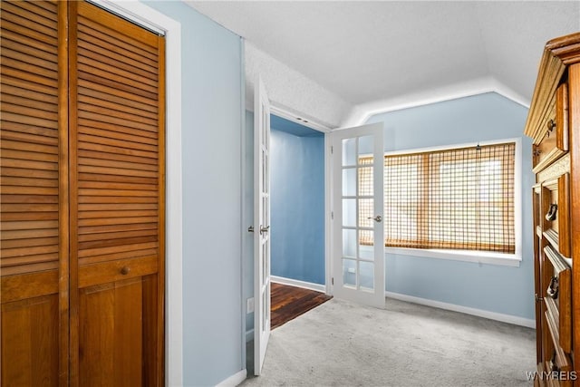 55 Spruce Rd, Amherst, NY 14226 - carpeted entrance foyer featuring lofted ceiling and french doors