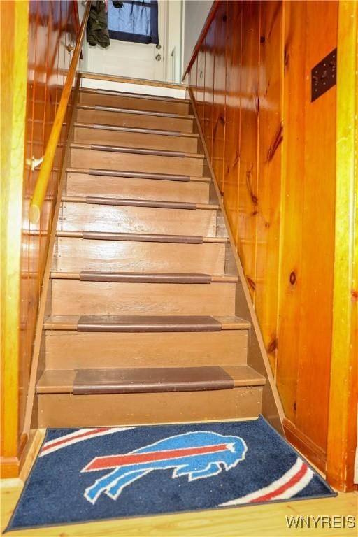 1422 Master St, North Tonawanda, NY 14120 - stairs with wood walls