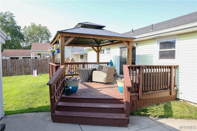 1422 Master St, North Tonawanda, NY 14120 - wooden deck featuring a gazebo