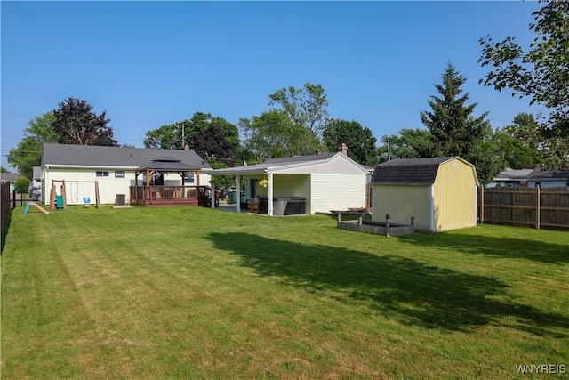 1422 Master St, North Tonawanda, NY 14120 - fenced backyard featuring a gazebo and a shed