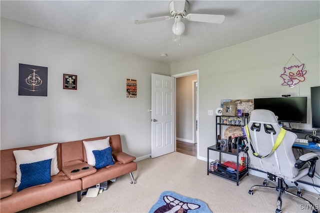 30656 Nys Route 37, Le Ray, NY 13637 - carpeted home office with a ceiling fan and baseboards