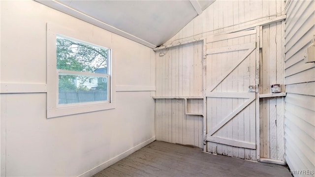 63 Briggs Ave, Buffalo, NY 14207 - unfurnished room with vaulted ceiling and wood finished floors