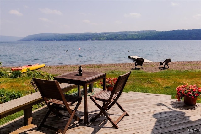 3271 Lanning Rd, Spafford, NY 13152 - wooden terrace featuring a water view
