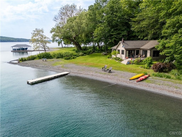 3271 Lanning Rd, Spafford, NY 13152 - water view featuring a floating dock