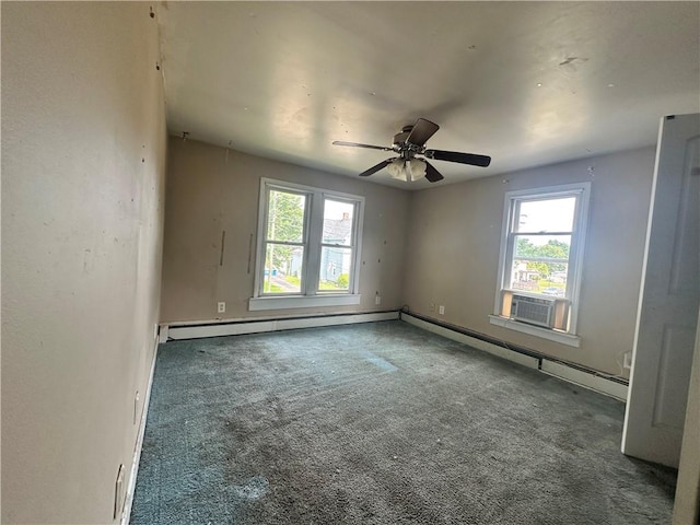 55 Maple St, Canisteo, NY 14823 - unfurnished room with a baseboard radiator, carpet, and ceiling fan