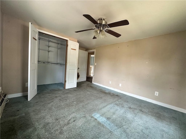 55 Maple St, Canisteo, NY 14823 - unfurnished bedroom with carpet floors, a closet, and ceiling fan