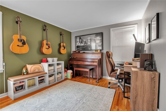 847 Starin Ave, Tonawanda-Town, NY 14223 - office area featuring wood finished floors and ornamental molding