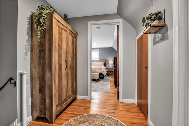847 Starin Ave, Tonawanda-Town, NY 14223 - hallway with lofted ceiling and light wood-style flooring