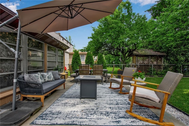 847 Starin Ave, Tonawanda-Town, NY 14223 - view of patio / terrace featuring an outdoor living space with a fire pit