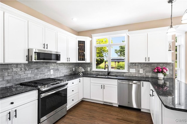 4244 County Line Rd, Skaneateles, NY 13152 - kitchen with stainless steel appliances, white cabinets, and recessed lighting