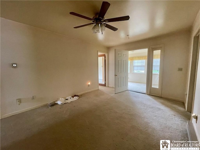 102 Broadhead Ave, Jamestown, NY 14701 - unfurnished room with ceiling fan and light colored carpet