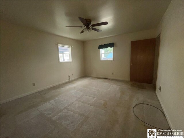 102 Broadhead Ave, Jamestown, NY 14701 - empty room with ceiling fan and light carpet