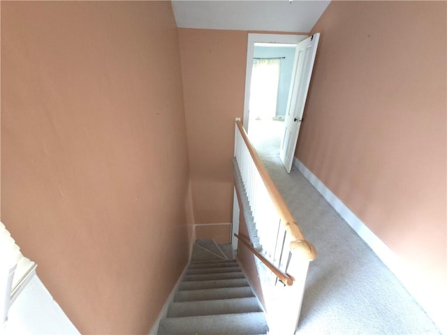 17 Lake St, Mount Morris, NY 14510 - stairway with carpet and vaulted ceiling