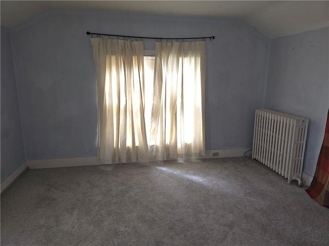17 Lake St, Mount Morris, NY 14510 - additional living space featuring radiator heating unit, lofted ceiling, and carpet flooring
