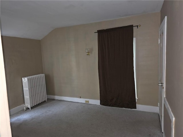 17 Lake St, Mount Morris, NY 14510 - additional living space featuring radiator, carpet floors, and lofted ceiling