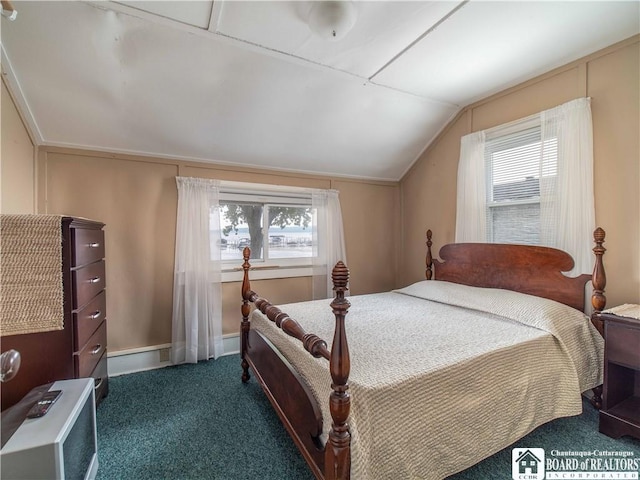 3971 Rte 430, Ellery, NY 14712 - bedroom featuring carpet floors and vaulted ceiling