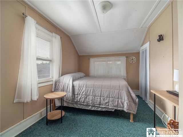 3971 Rte 430, Ellery, NY 14712 - carpeted bedroom featuring lofted ceiling and baseboards