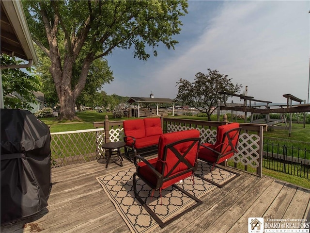 3971 Rte 430, Ellery, NY 14712 - deck with an outdoor hangout area and area for grilling