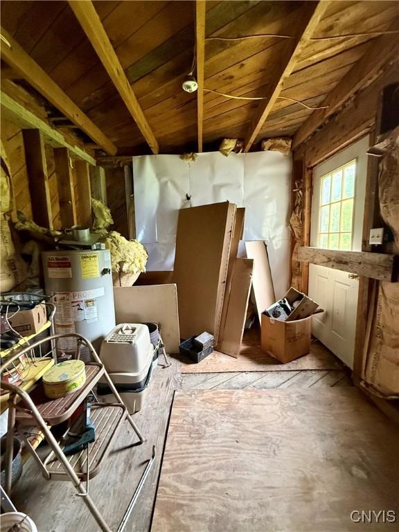 301 Pigeon Hill Rd, Plymouth, NY 13844 - miscellaneous room featuring gas water heater