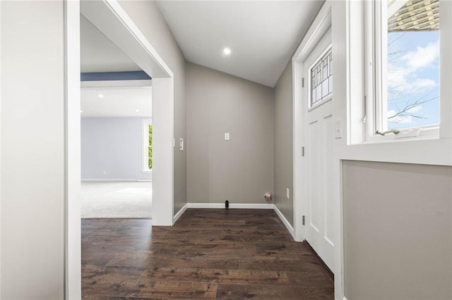 4709 Freeman Rd, Royalton, NY 14105 - laundry area with dark wood-type flooring and recessed lighting
