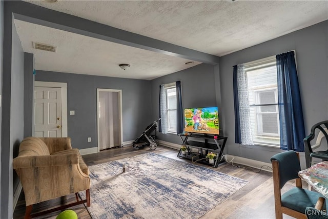 221.5 Lakeview Ave, Syracuse, NY 13204 - living area with a textured ceiling and wood finished floors