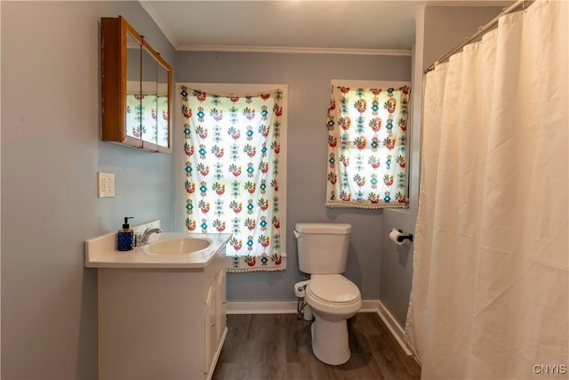 220 Lakeview Ave, Syracuse, NY 13204 - bathroom with wood finished floors, vanity, and ornamental molding