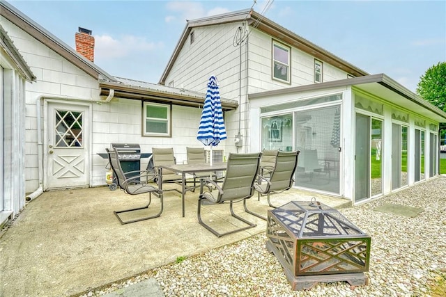21 Wethersfield Rd, Chili, NY 14624 - view of patio with a sunroom, grilling area, and outdoor dining space