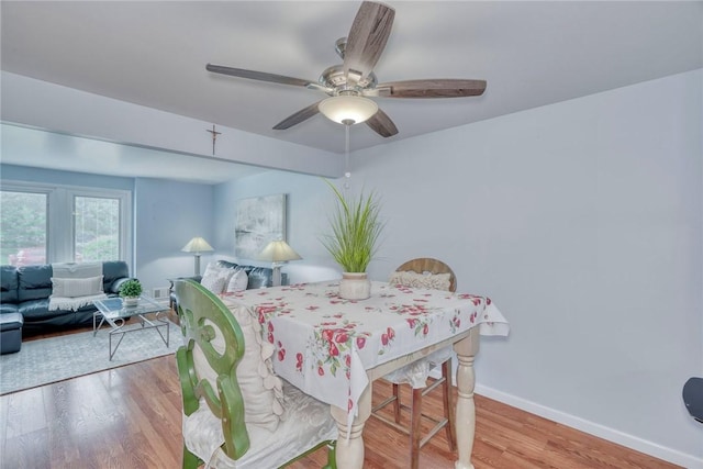21 Wethersfield Rd, Chili, NY 14624 - dining area with wood finished floors and ceiling fan