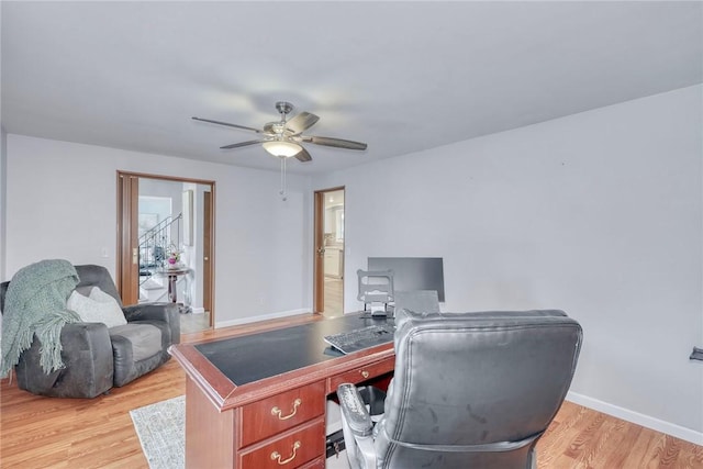21 Wethersfield Rd, Chili, NY 14624 - office with light wood-style floors and a ceiling fan
