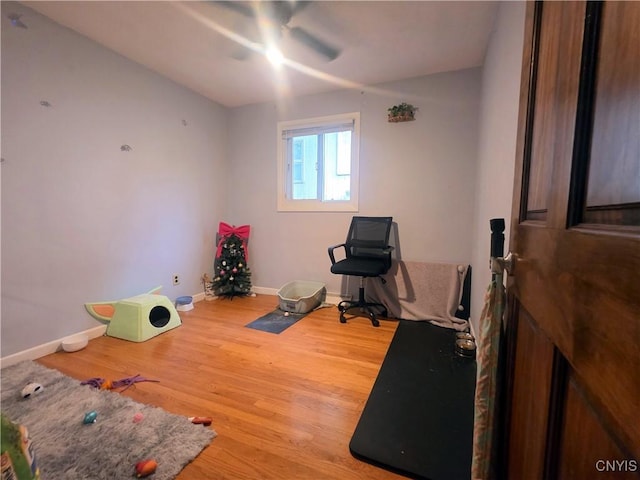 244 Scottholm Ter, Syracuse, NY 13224 - office area with a ceiling fan and wood finished floors