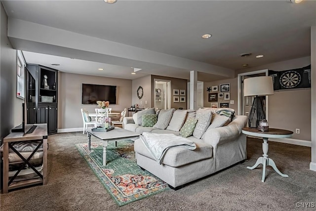 8272 Northgate Dr, Rome-Outside, NY 13440 - carpeted living room featuring baseboards and recessed lighting