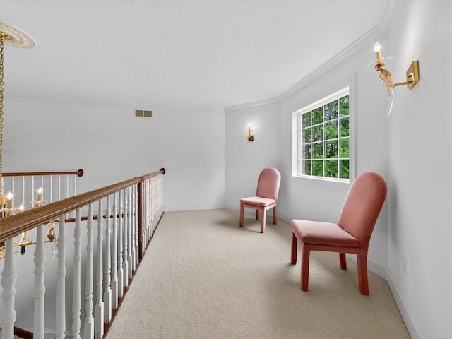 1010 Plank Rd, Penfield, NY 14580 - living area featuring crown molding and carpet