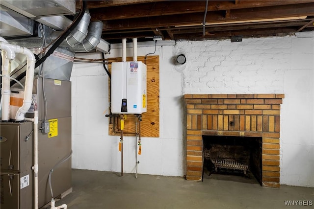 124 Allenhurst Rd, Amherst, NY 14226 - utility room featuring tankless water heater and heating unit