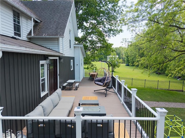7046 Safford Ave Unit 12, Castile, NY 14530 - wooden terrace featuring an outdoor hangout area