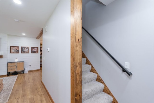 7046 Safford Ave Unit 12, Castile, NY 14530 - stairs featuring wood finished floors and recessed lighting
