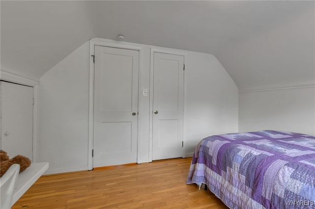 4306 Shimerville Rd, Clarence, NY 14031 - bedroom with vaulted ceiling and light wood-type flooring