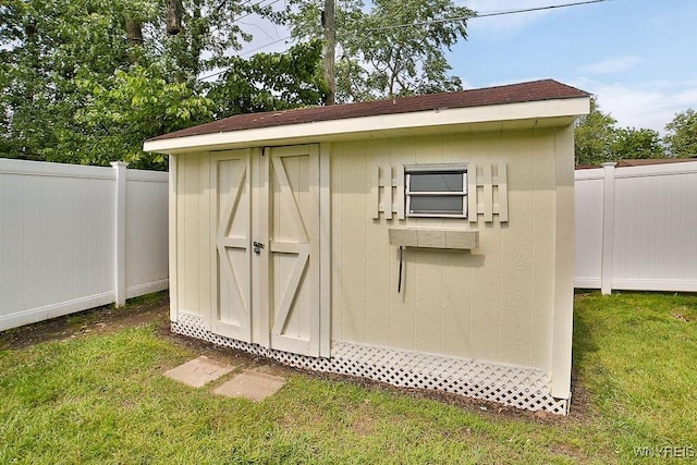 48 Kibler Dr, Lancaster, NY 14043 - view of shed featuring a fenced backyard