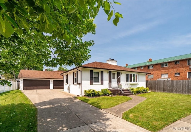 482 Loretta St, Tonawanda-Town, NY 14223 - single story home featuring a garage, a chimney, and brick siding