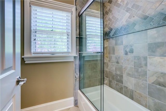 393 Mendon Center Rd, Mendon, NY 14472 - full bath with baseboards and combined bath / shower with glass door