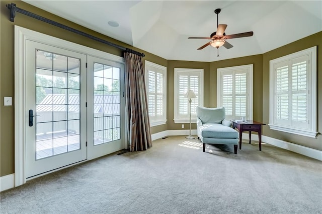 393 Mendon Center Rd, Mendon, NY 14472 - living area with carpet floors, healthy amount of natural light, and a ceiling fan