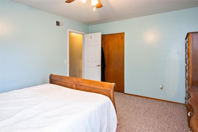 217 Red Lion Rd, Henrietta, NY 14467 - carpeted bedroom featuring a ceiling fan and a closet