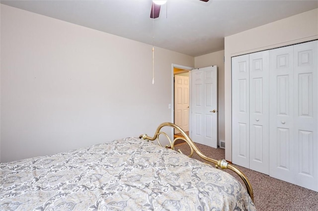 217 Red Lion Rd, Henrietta, NY 14467 - bedroom featuring carpet floors, a closet, and ceiling fan