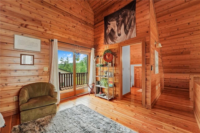 474 Thorpe Rd, Sidney, NY 13838 - sitting room with wood walls and hardwood / wood-style floors