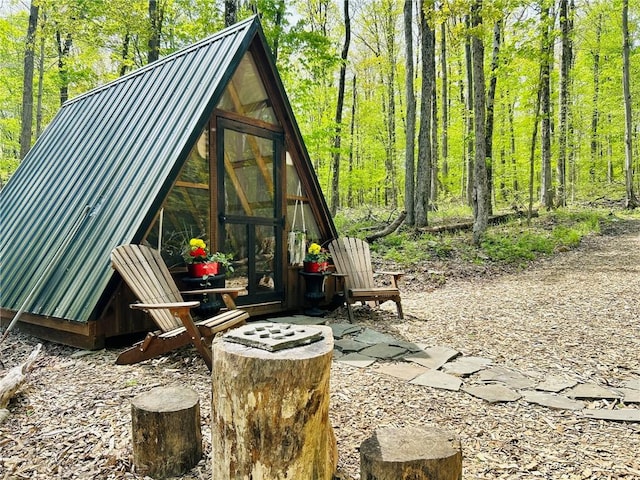 474 Thorpe Rd, Sidney, NY 13838 - view of greenhouse featuring a wooded view